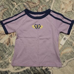 Old Navy Lavender Kids Tee with Navy Trim